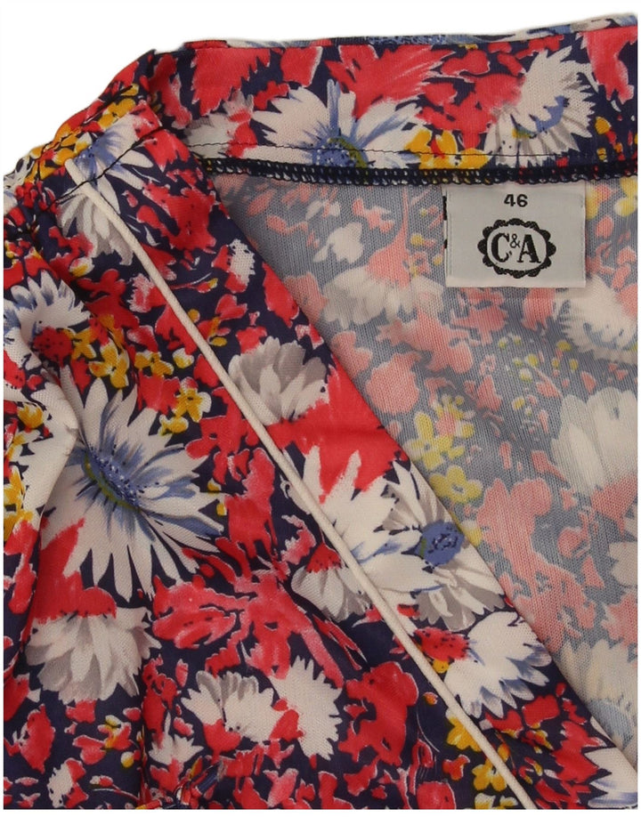 C & A Γυναικείο Αμάνικο Φόρεμα A-Line EU 46 XL Κόκκινο φλοράλ πολυεστέρας