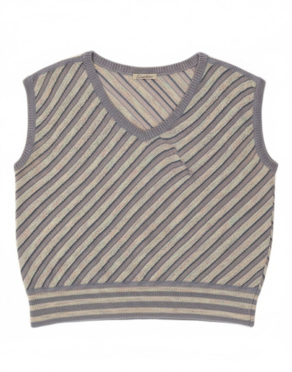 Vintage γυναικείο γιλέκο Tank Top UK 12 Medium Purple ριγέ