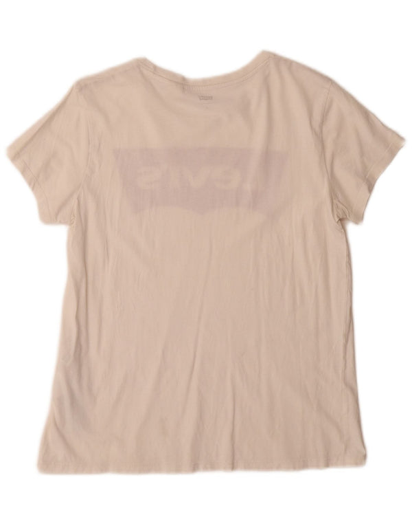 Γυναικείο γραφικό μπλουζάκι Levi's Top UK 10 Small λευκό βαμβακερό