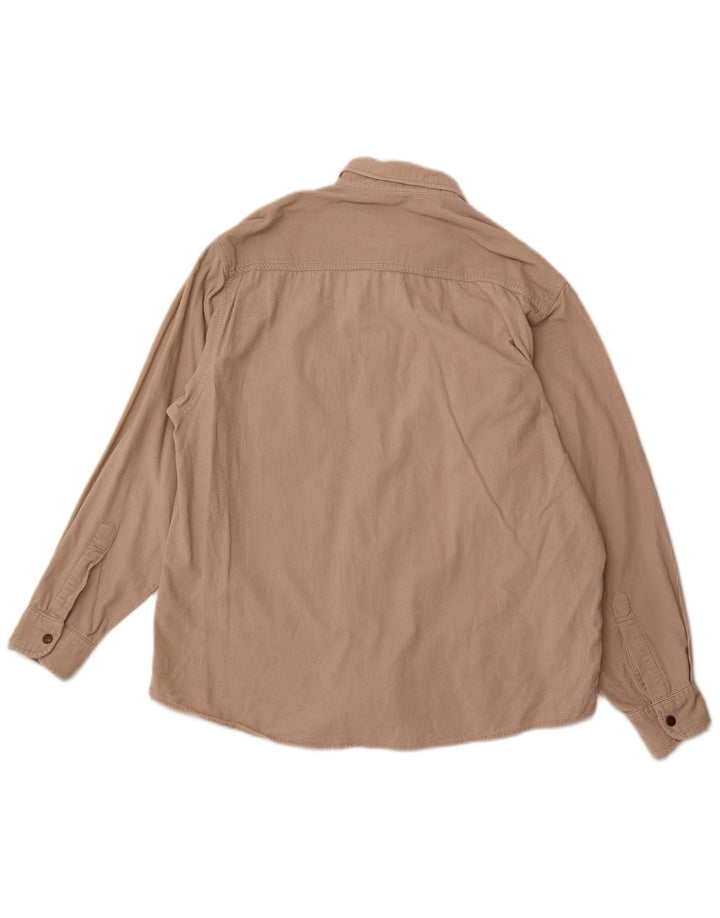 COTTON CLUB Ανδρικό Κοτλέ Πουκάμισο Μεγάλο Βαμβακερό Μπεζ