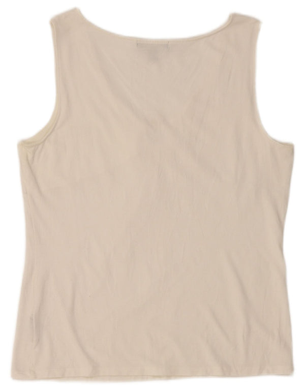 RALPH LAUREN Γυναικεία μπλούζα αμάνικη μπλούζα UK 18 XL White Rayon