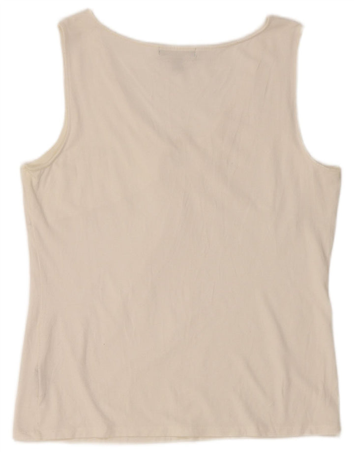 RALPH LAUREN Γυναικεία μπλούζα αμάνικη μπλούζα UK 18 XL White Rayon