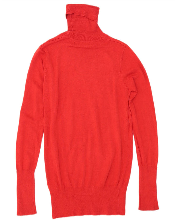 Zara Γυναικείο πουλόβερ με ρολό λαιμόκοψη UK 10 Small Red Rayon