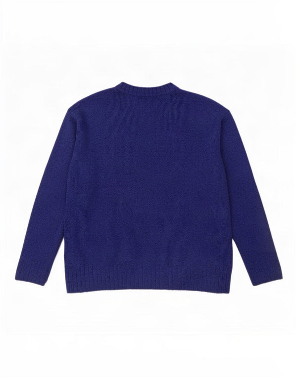 Marks & Spencer Γυναικείο πουλόβερ με λαιμόκοψη UK 10 Small Blue Acrylic