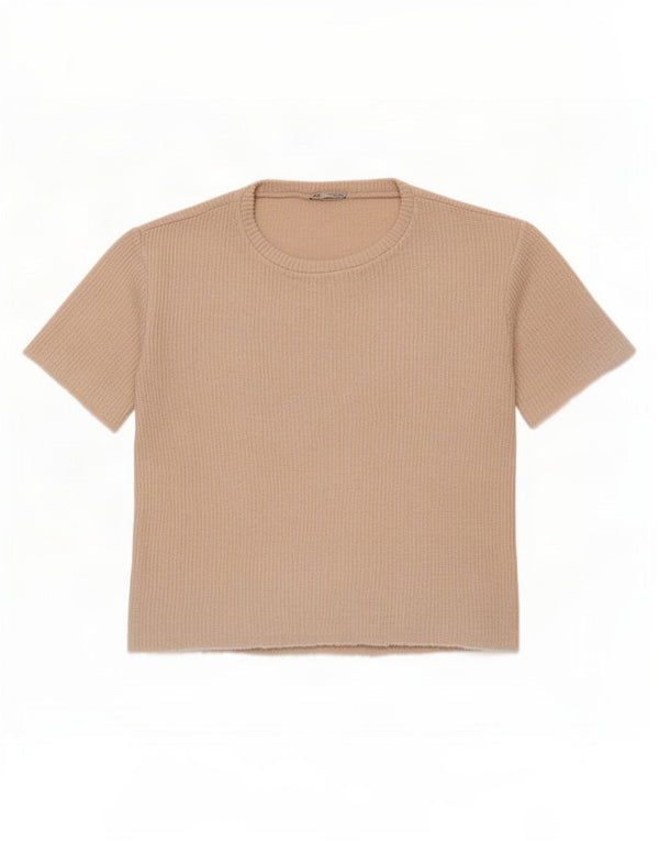 Zara Γυναικείο T-Shirt Top UK 16 Large Beige