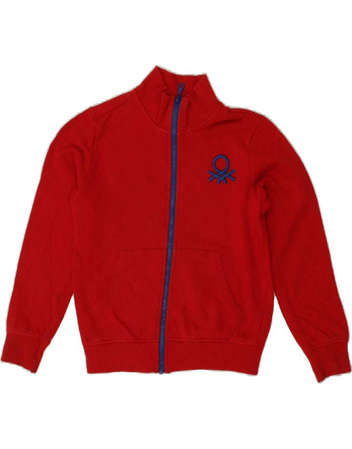 BENETTON Boys Tracksuit Top Jacket 7-8 Years Medium  Red Cotton Vintage Benetton and Second-Hand Benetton from Messina Hembry 
