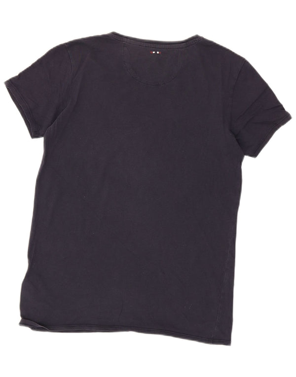 Napapijri Boys Geographic Graphic T-shirt Top 13-14 ετών Navy Blue Cotton