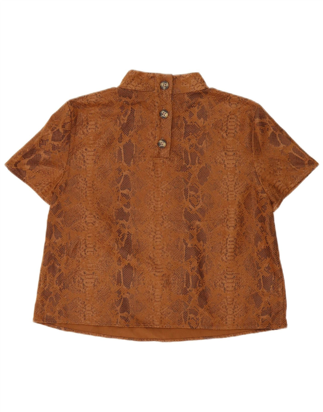 Zara Γυναικεία Μπλούζα Τοπ UK 14 Medium Brown Animal Print Polyester