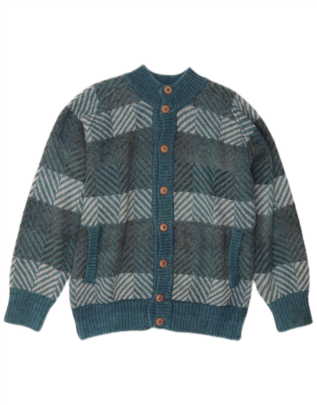 Vintage Ανδρική Ζακέτα πουλόβερ Large Blue Chevron