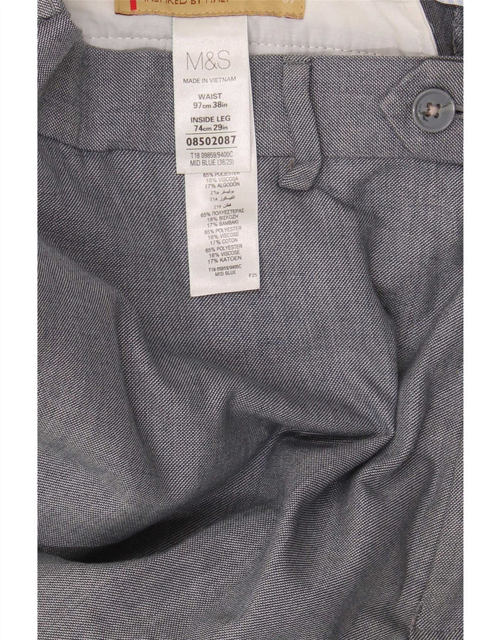 Marks & Spencer Ανδρικό ίσιο παντελόνι W38 L29 Μπλε Πολυεστέρας