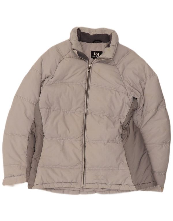 Helly Hansen Womens Padded Jacket UK 16 Large Grey Colourblock Nylon