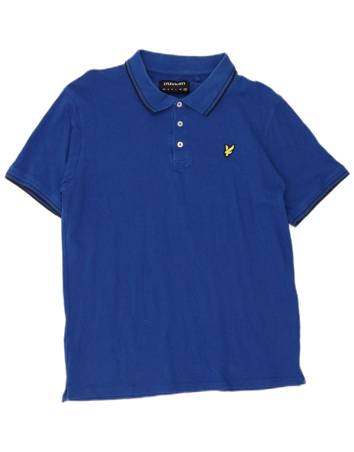 Lyle & Scott Ανδρικό Πόλο Μπλουζάκι 2XL Μπλε ριγέ βαμβακερό