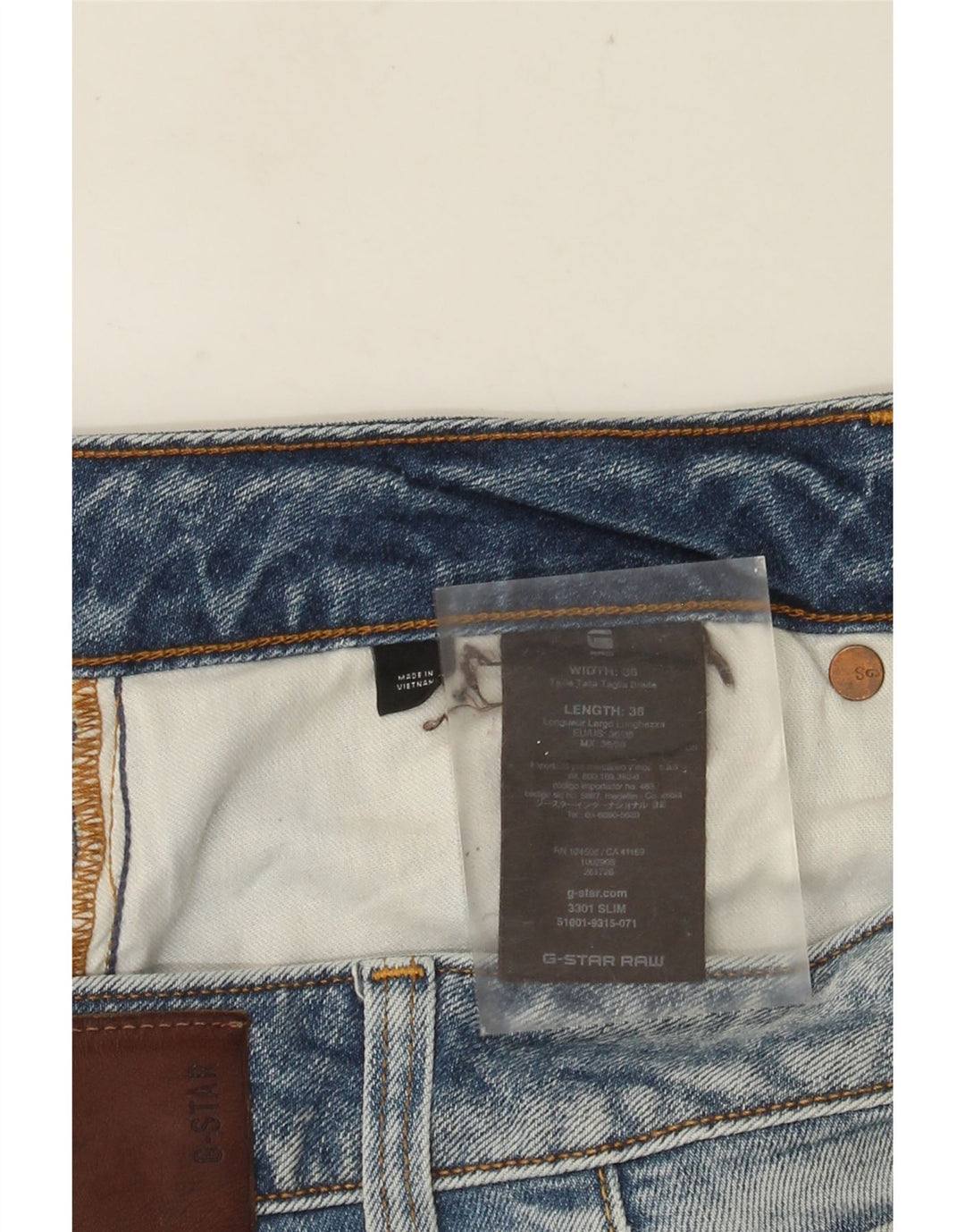 Ανδρικό G-Star 3301 Slim Jeans W36 L38 Μπλε βαμβακερό