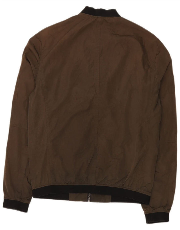 Zara Ανδρικό Bomber Jacket UK 36 Small Brown Polyester