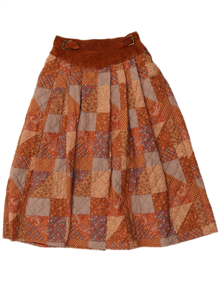 Sportmax γυναικεία φούστα UK 12 Medium W24 Brown Patchwork Polyester