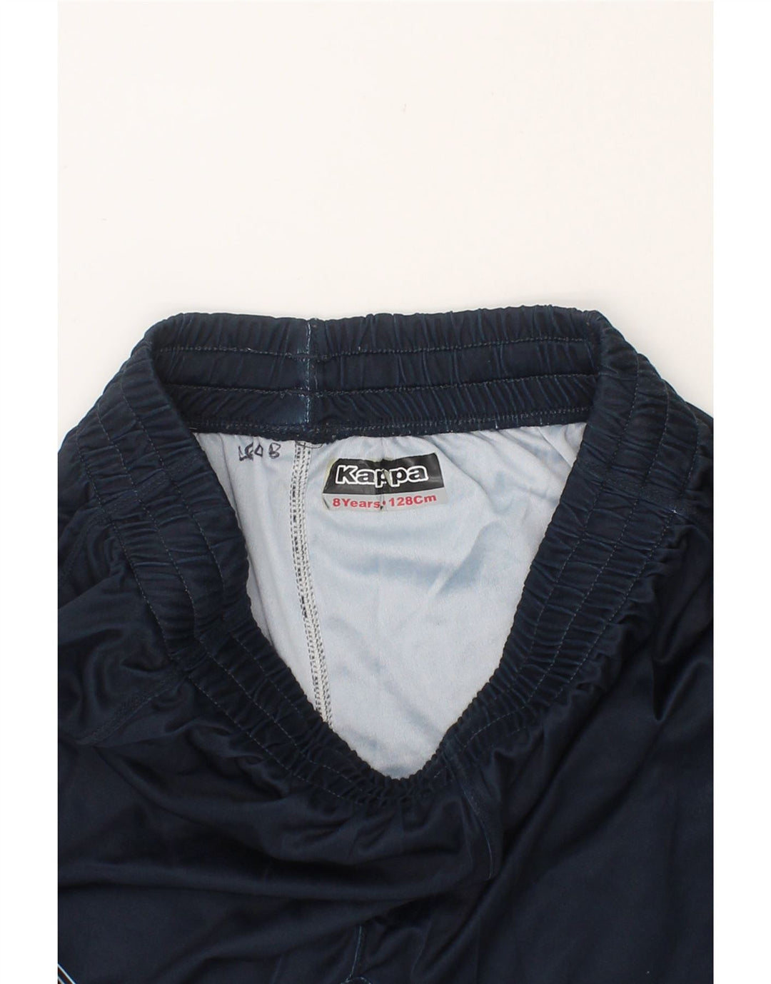 KAPPA Boys Graphic Sport Shorts 7-8 Years  Navy Blue Polyester Vintage Kappa and Second-Hand Kappa from Messina Hembry 