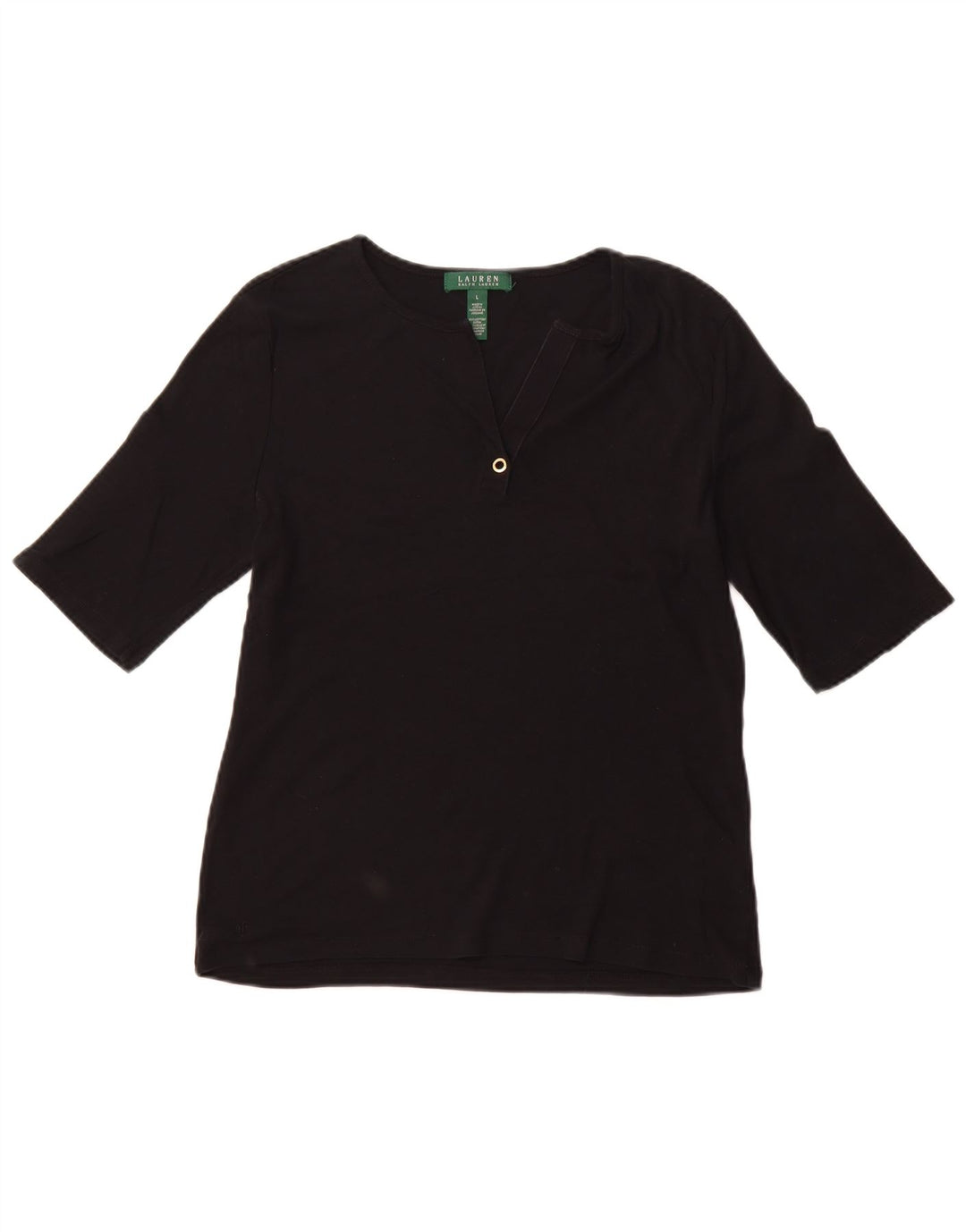 RALPH LAUREN Γυναικείο T-Shirt Top μεγάλο μαύρο βαμβακερό