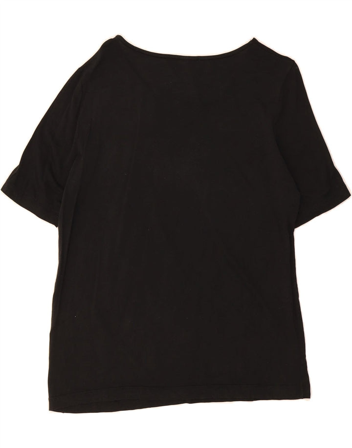 ROCCOBAROCCO Womens Graphic T-Shirt Top IT 46 Large Black Rayon Vintage Roccobarocco and Second-Hand Roccobarocco from Messina Hembry 