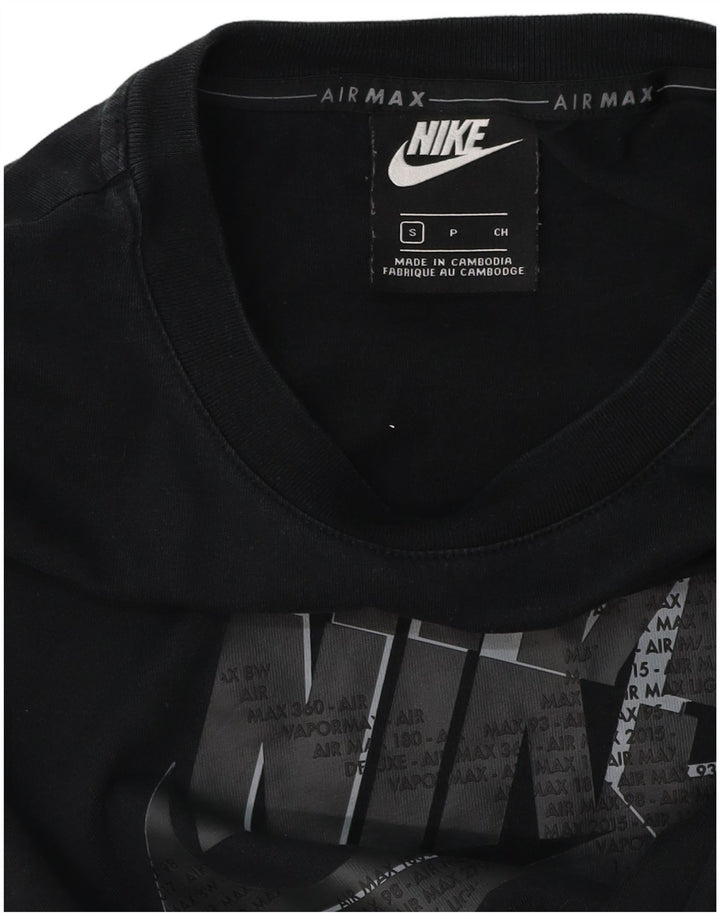 Ανδρικό γραφικό μπλουζάκι Nike, μικρό μαύρο βαμβακερό