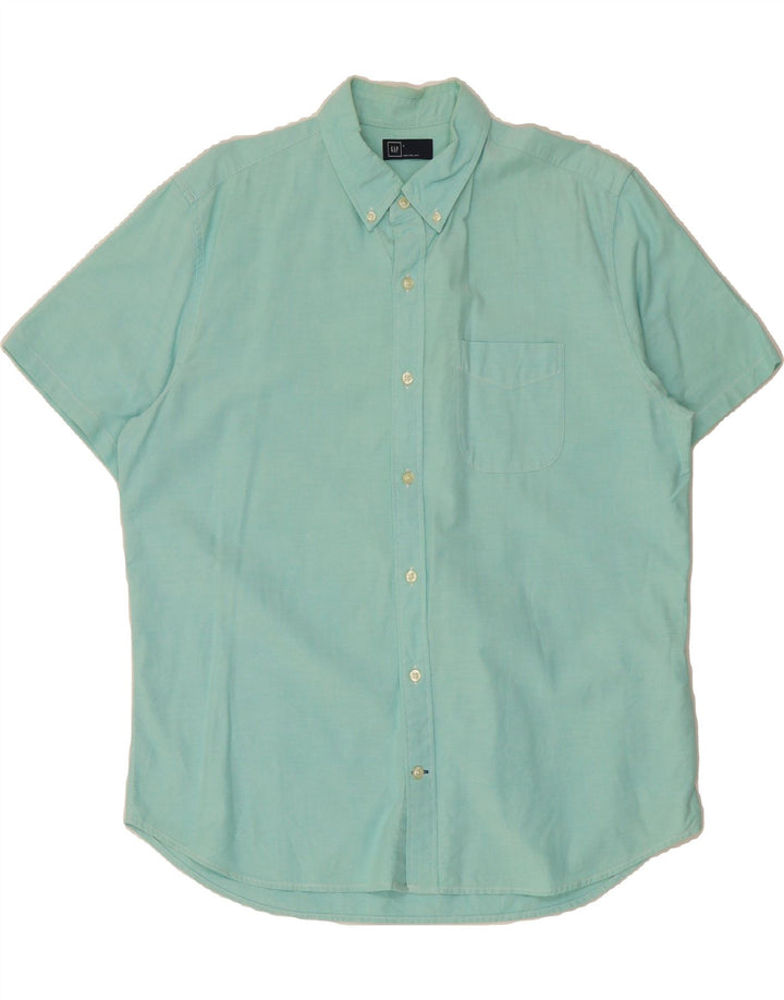 GAP Mens Short Sleeve Shirt Large Turquoise Cotton Vintage Gap and Second-Hand Gap from Messina Hembry 