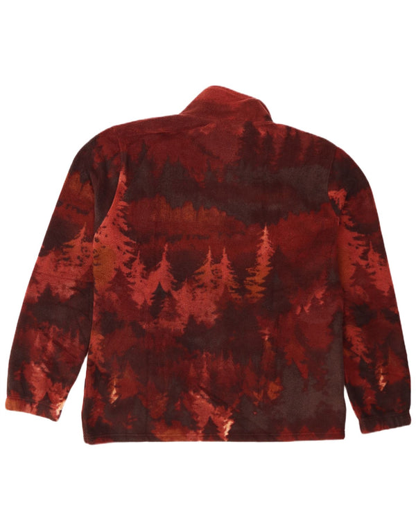 Άνδρες Atlas For Mens Graphic Fleece Jacket UK 40 Large Burgundy Animal Print