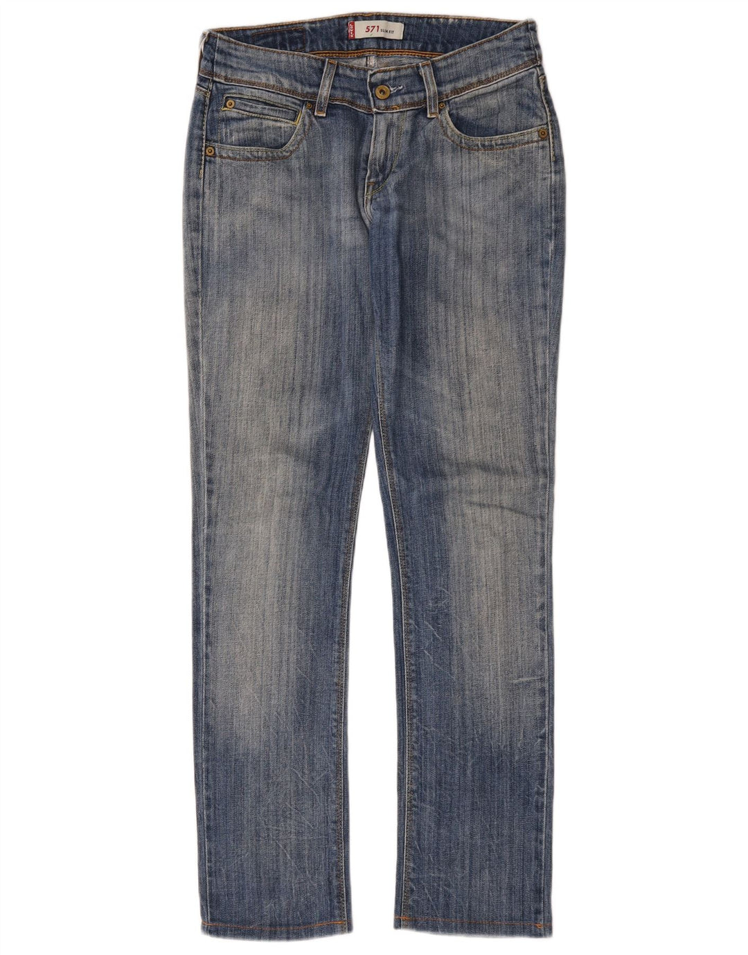 Levi's Womens 571 Slim Jeans W29 L30 Blue Cotton