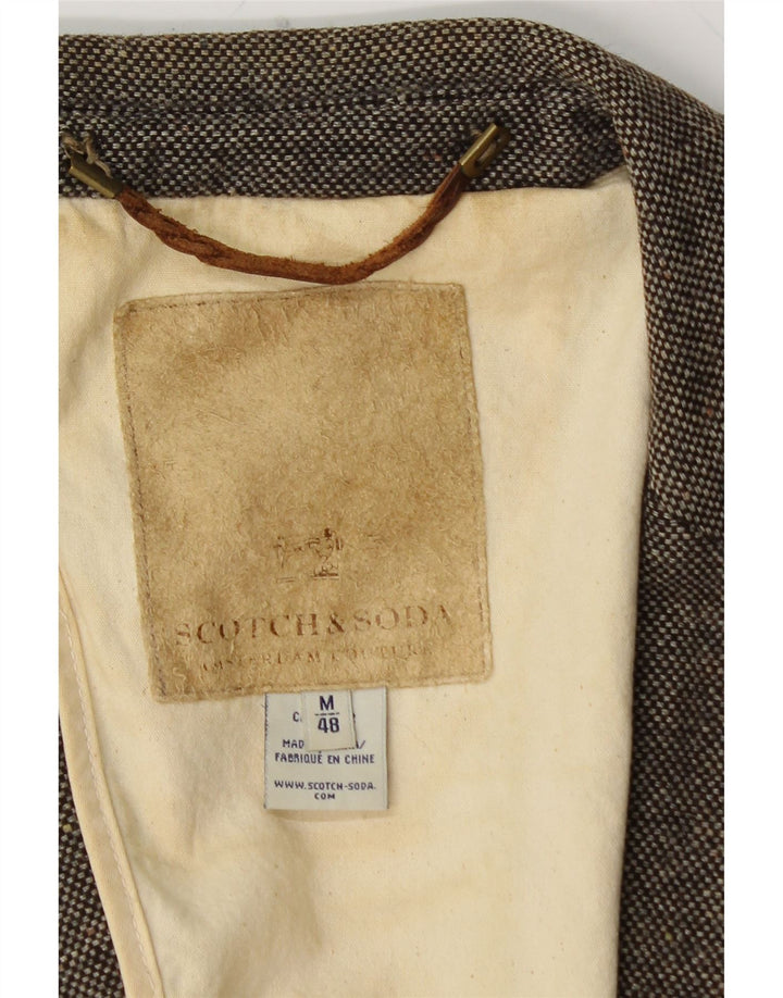 SCOTCH & SODA Ανδρικό Μπουφάν Blazer 1 Κουμπιού IT 48 Μεσαίο Καφέ