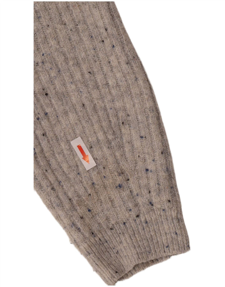 Marks & Spencer Γυναικείο πουλόβερ Crop Cardigan UK 12 Medium Grey Flecked