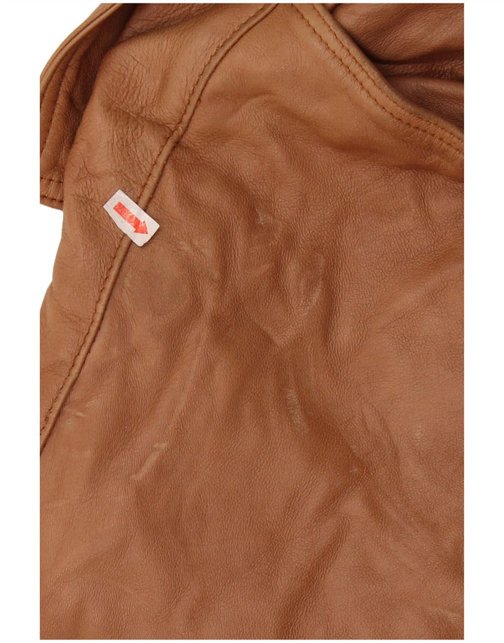 VINTAGE Ανδρικό δερμάτινο μπουφάν UK 44 2XL Καφέ Δερμάτινο