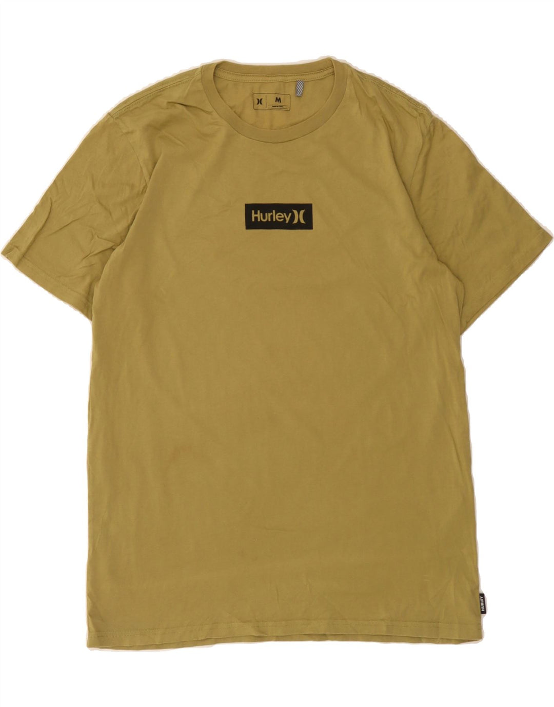 HURLEY Mens Graphic T-Shirt Top Medium Yellow Cotton Vintage Hurley and Second-Hand Hurley from Messina Hembry 