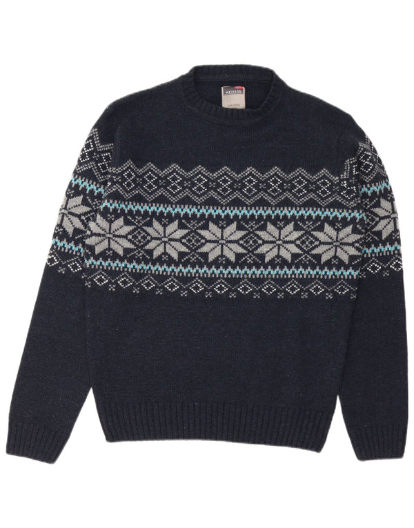 Ανδρικό πουλόβερ Watsons Crew Neck Jumper EU 48/50 Medium Navy Blue Fair Isle