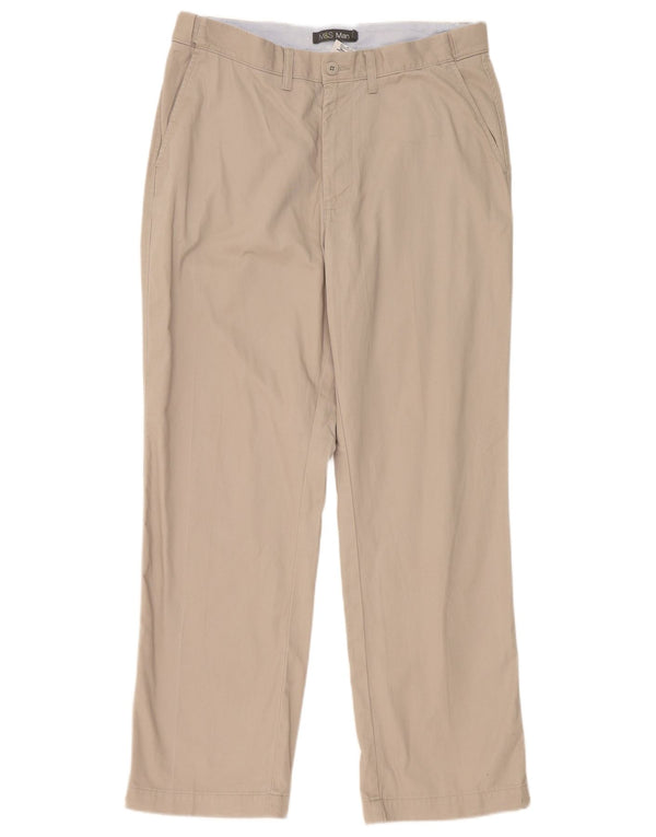 Marks & Spencer Ανδρικό ίσιο παντελόνι Chino W36 L31 Grey Polyester