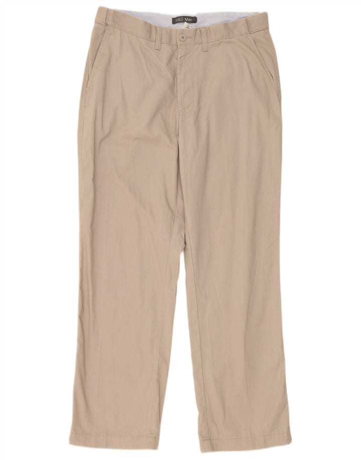 Marks & Spencer Ανδρικό ίσιο παντελόνι Chino W36 L31 Grey Polyester