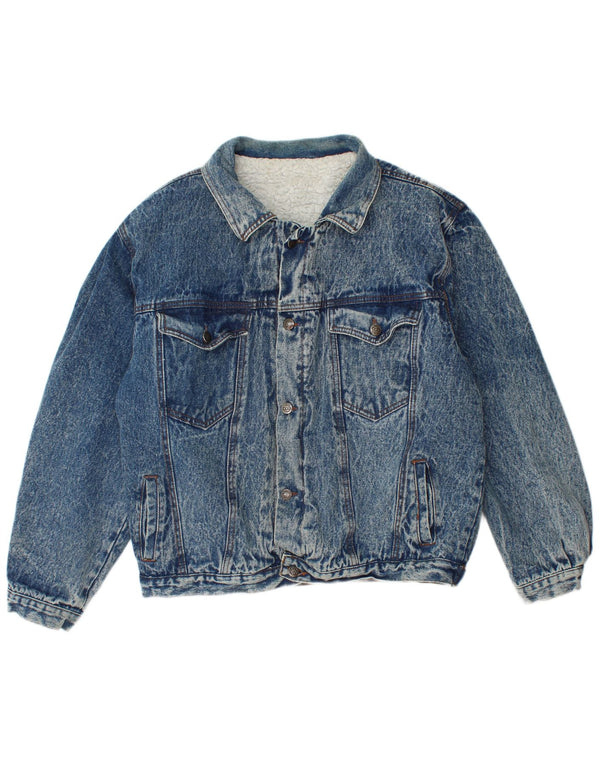 Vintage Ανδρικό Sherpa Τζιν Μπουφάν IT 48 Μεσαίο Μπλε Βαμβακερό