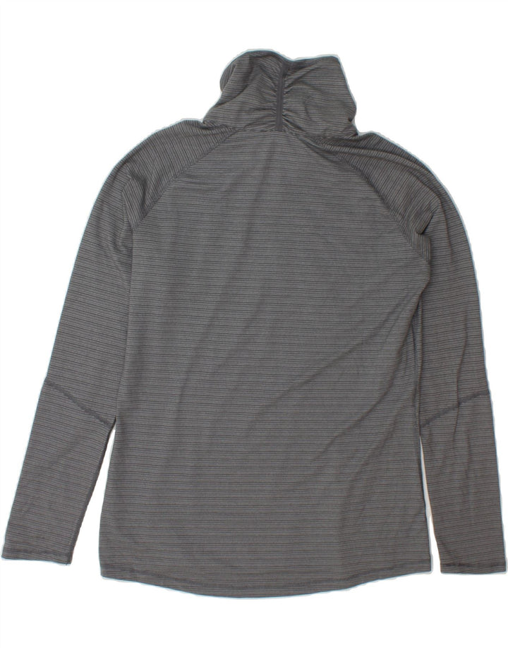 NIKE Womens Dri Fit Pullover Tracksuit Top UK 16 Large Grey Striped Vintage Nike and Second-Hand Nike from Messina Hembry 