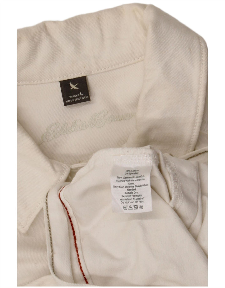 Eddie Bauer Γυναικείο Τζιν Μπουφάν UK 14 μεγάλο λευκό βαμβακερό