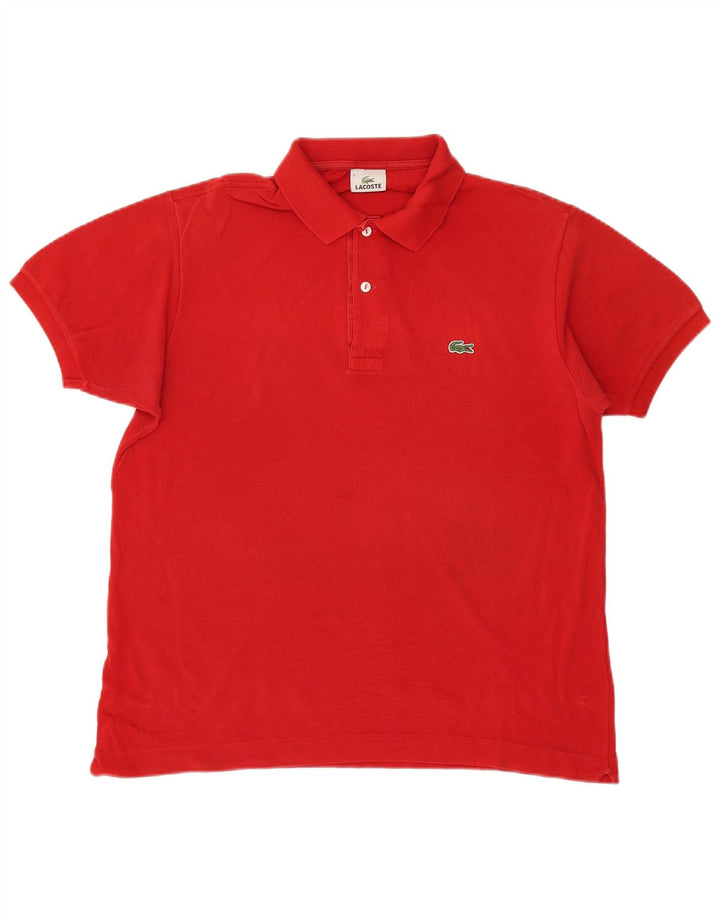 Ανδρικό μπλουζάκι πόλο LACOSTE Νούμερο 5 Μεγάλο κόκκινο βαμβακερό