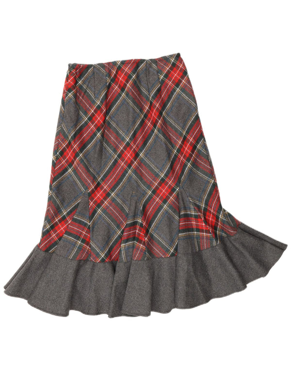 Luisa Spagnoli Womens Trumpet Skirt IT 44 Medium W28 Grey Plaid