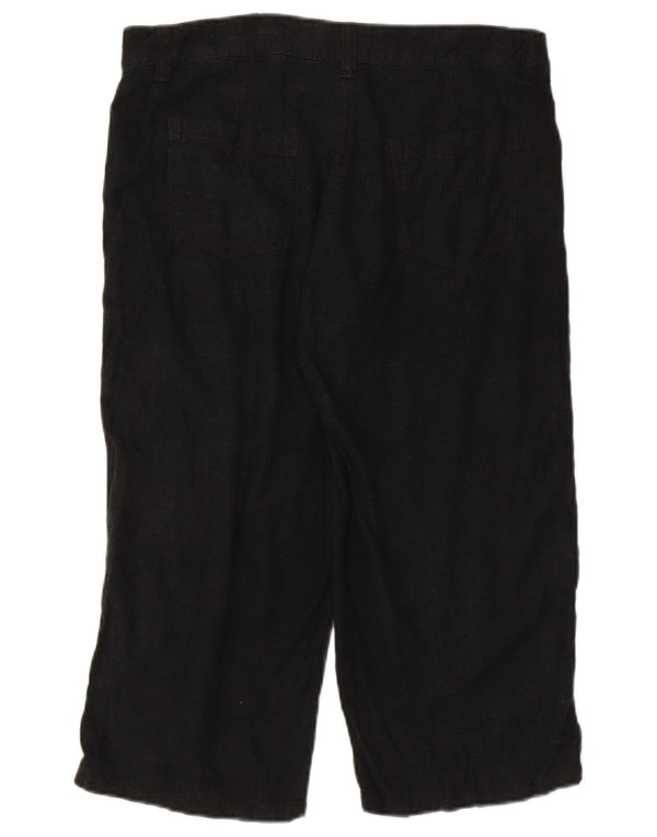 Marks & Spencer Γυναικείο Παντελόνι Capri UK 12 Medium W32 Μαύρο λινό