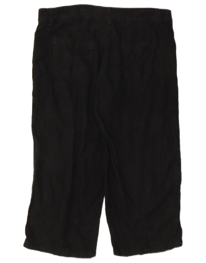 Marks & Spencer Γυναικείο Παντελόνι Capri UK 12 Medium W32 Μαύρο λινό