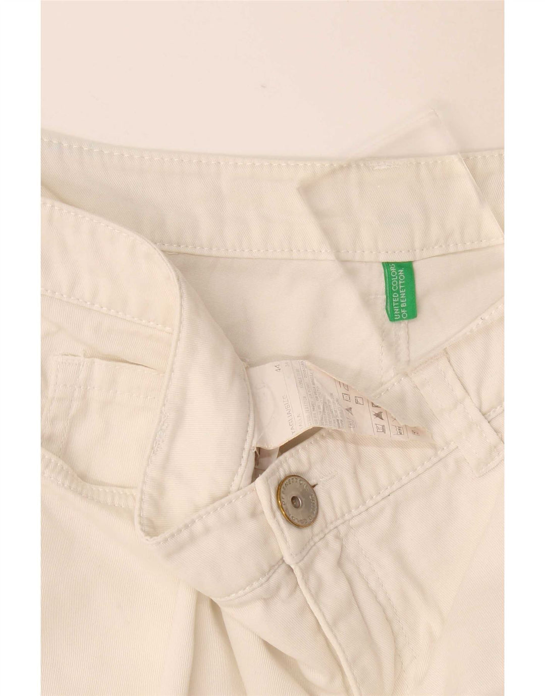 Γυναικείο Casual σορτς Benetton IT 44 Medium W34 Λευκό βαμβακερό