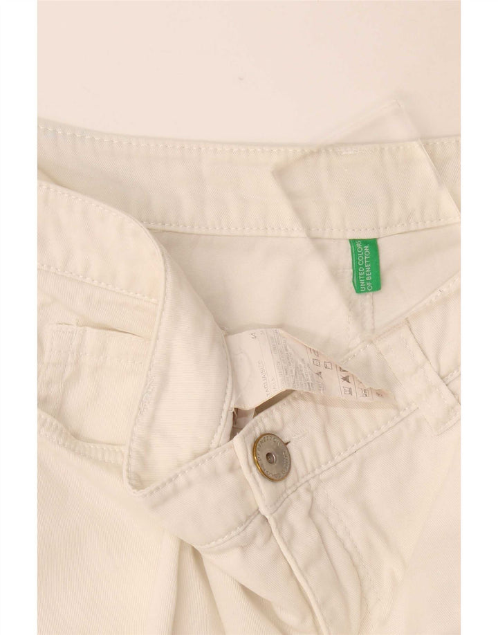 Γυναικείο Casual σορτς Benetton IT 44 Medium W34 Λευκό βαμβακερό