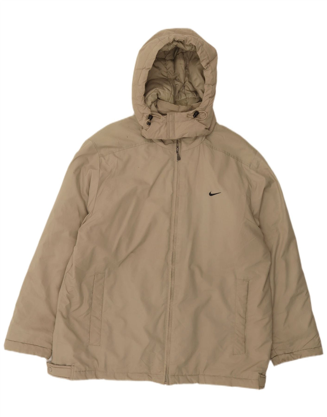 Ανδρικό μπουφάν Nike με κουκούλα αντιανεμικό UK 42/44 Μεγάλο μπεζ πολυεστέρα