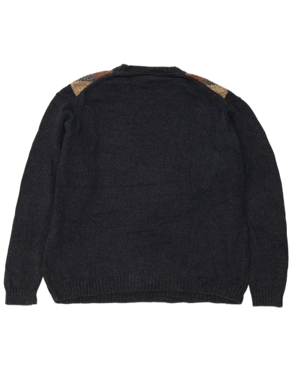 DOCKERS Ανδρικό πουλόβερ με λαιμόκοψη XL Navy Blue Argyle/Διαμαντένιο βαμβάκι