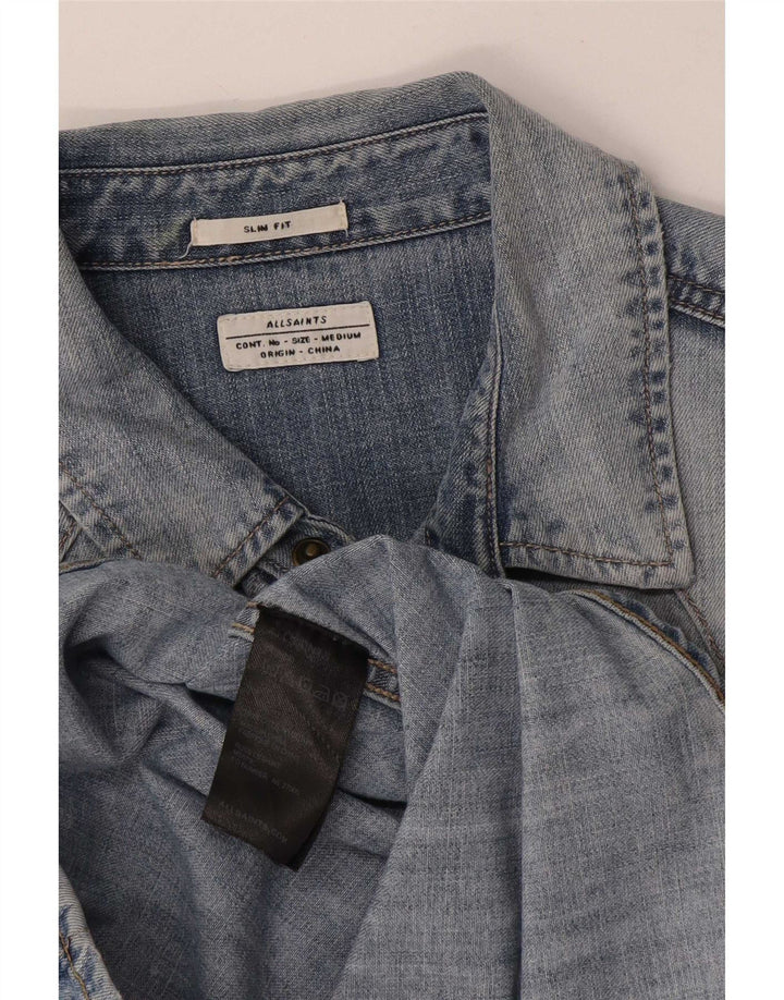 Ανδρικό τζιν πουκάμισο All Saints Slim Fit, μεσαίο μπλε βαμβακερό