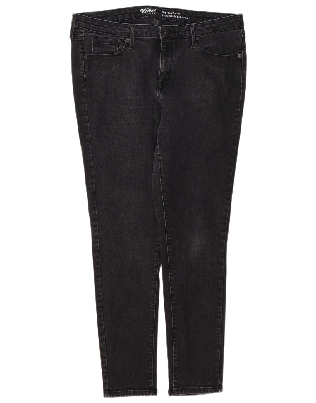 MOSSIMO Γυναικεία Power Stretch Skinny Jeans US 14 Large W32 L29 Μαύρο
