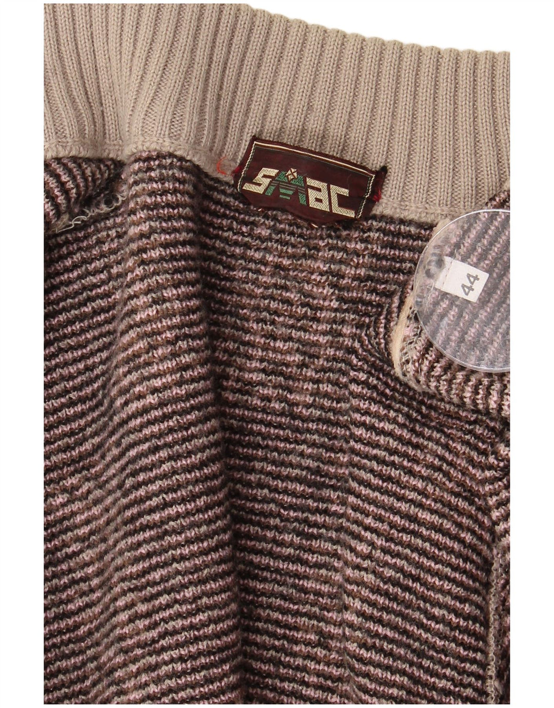 VINTAGE Γυναικείο Longline ανοιχτό πουλόβερ ζακέτα IT 44 Μεσαίο καφέ γεωμετρικό