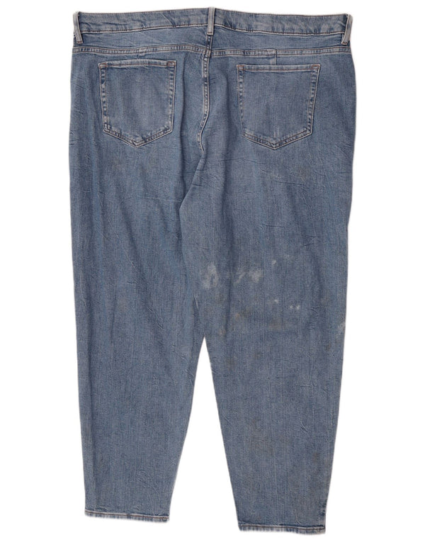 Marks & Spencer Γυναικεία Mom Tapered Jeans UK 22 3XL W42 L27 Blue Cotton