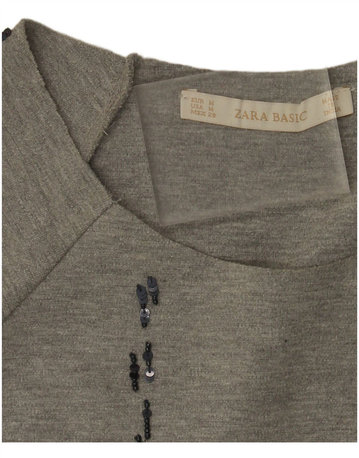 Zara γυναικείο υπερμεγέθη τοπ 3/4 μανίκι UK 14 Μεσαίο γκρι τσεκ