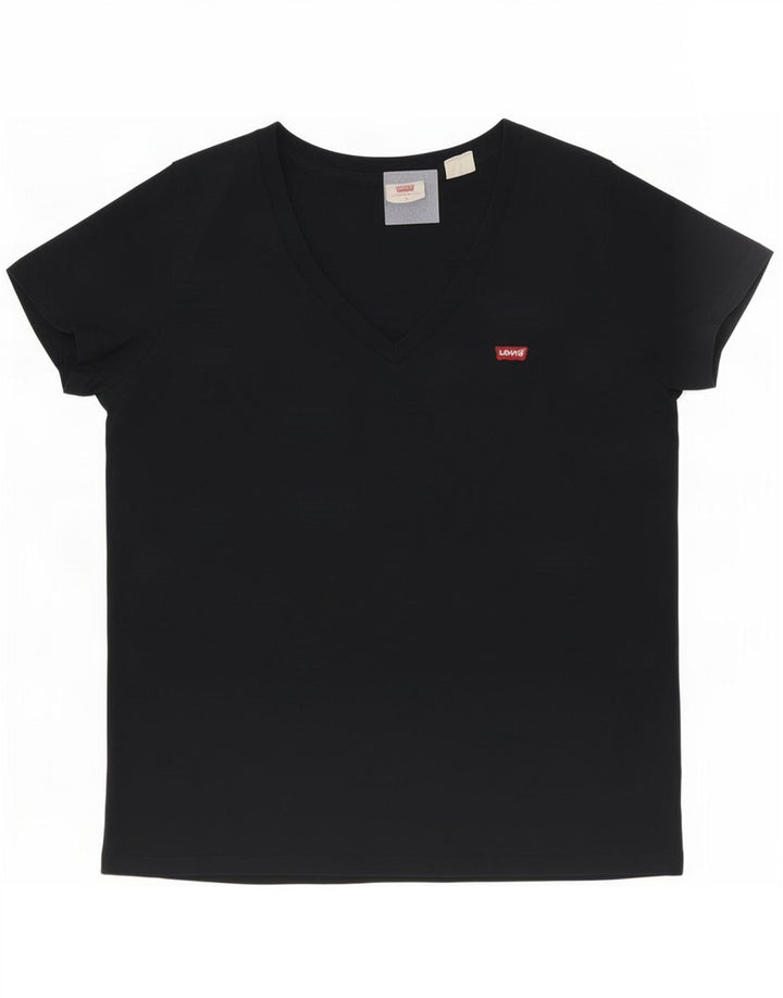 Γυναικείο T-Shirt Levi's Top UK 14 μεσαίο μαύρο βαμβακερό